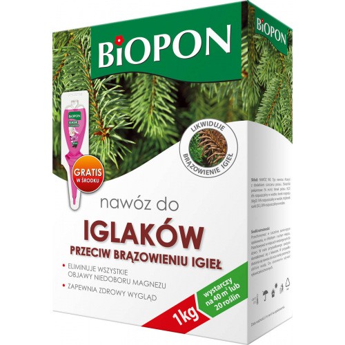 Nawóz Do Iglaków Przeciw Brązowieniu Igieł 1kg Biopon 