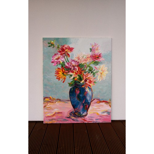 Obraz Olejny Kwiaty 100x80 Cm 