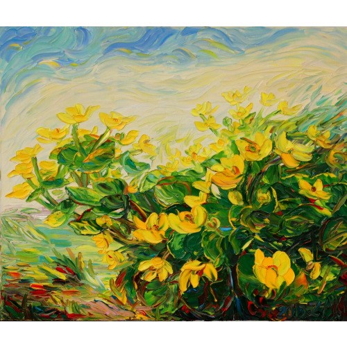 Obraz Olejny Kwiaty 73x61 Cm 