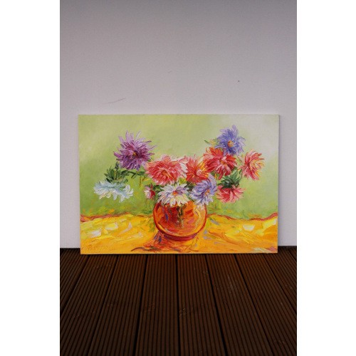 Obraz Olejny Kwiaty 100x70 Cm 