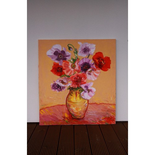 Obraz Olejny Kwiaty 100x90 Cm 