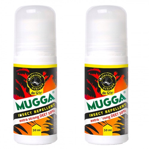 2x Mugga Roll-on 50% Deet 50ml Extra Strong