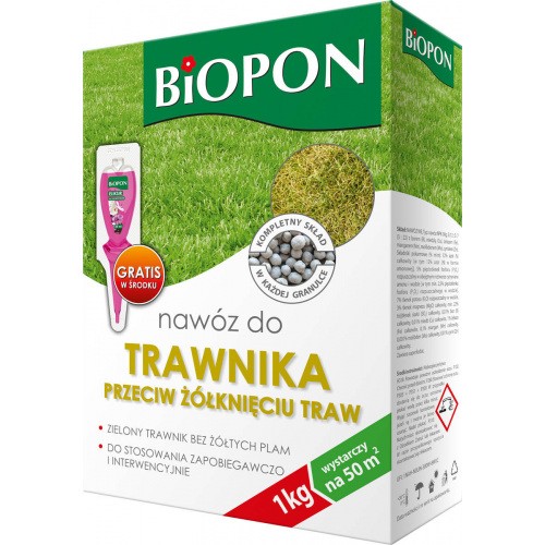 Nawóz Do Trawnika Przeciw Żółknięciu 1kg Biopon 