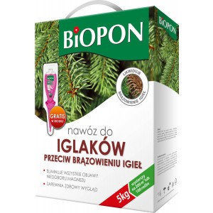 Nawóz Do Iglaków Przeciw Brązowieniu Igieł 5kg Biopon karton