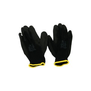 Rękawice czarne z żółtym paskiem roz.10