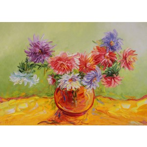 Obraz Olejny Kwiaty 100x70 Cm 