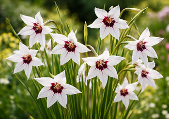 Mieczyk abisyński (Acidanthera) - uprawa, sadzenie, kwitnienie i zimowanie