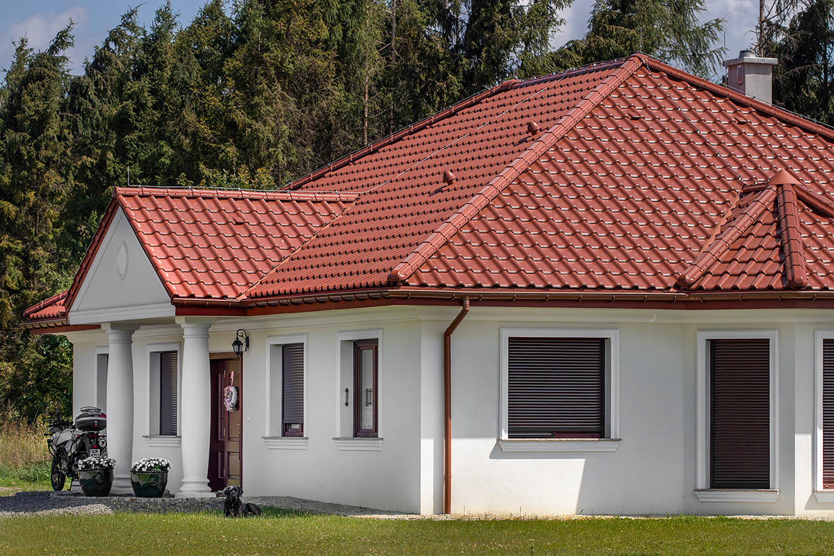 dachwoka czerwona na dachu