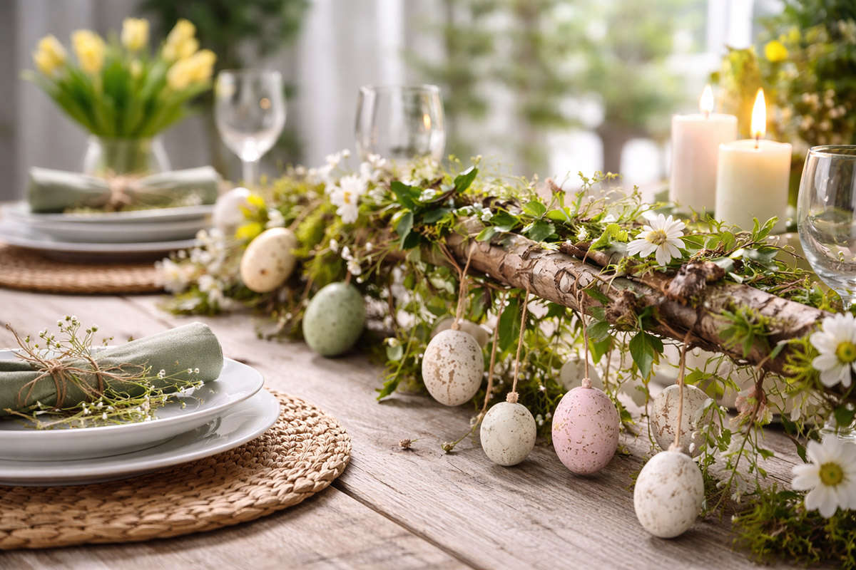 dekoracja wielkanocna na stół