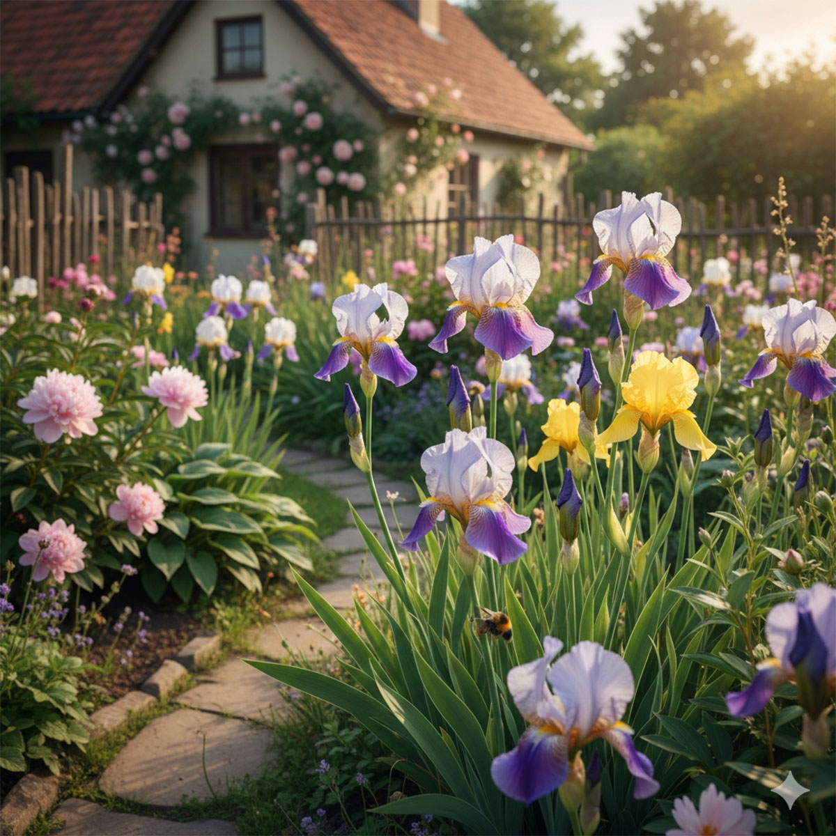 Irysy w ogrodzie Irysy w ogrodzie