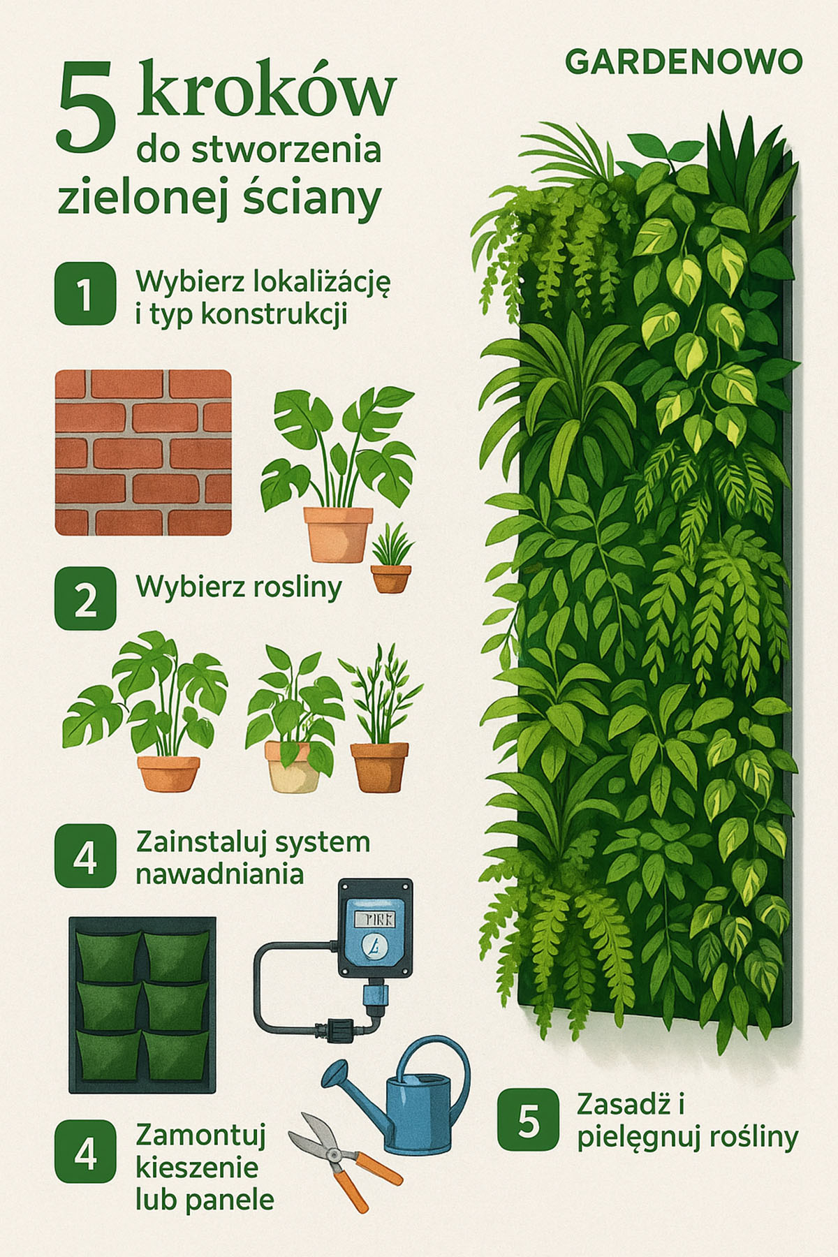 jak zrobic wertykalna sciane krok po kroku