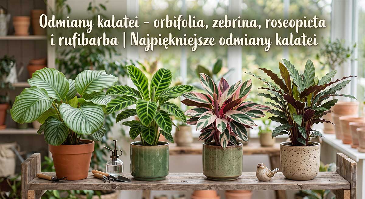 Odmiany kalatei - orbifolia, zebrina, roseopicta i rufibarba