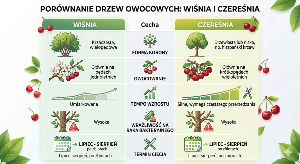 Kiedy ciąć wiśnie i czereśnie kalendarz cięcia wiśni i czereśni w roku