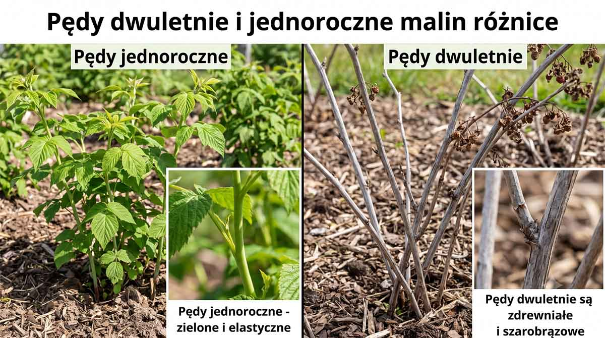 Pędy jednoroczne i dwuletnie malin pędy dwuletnie i jednoroczne malin różnice