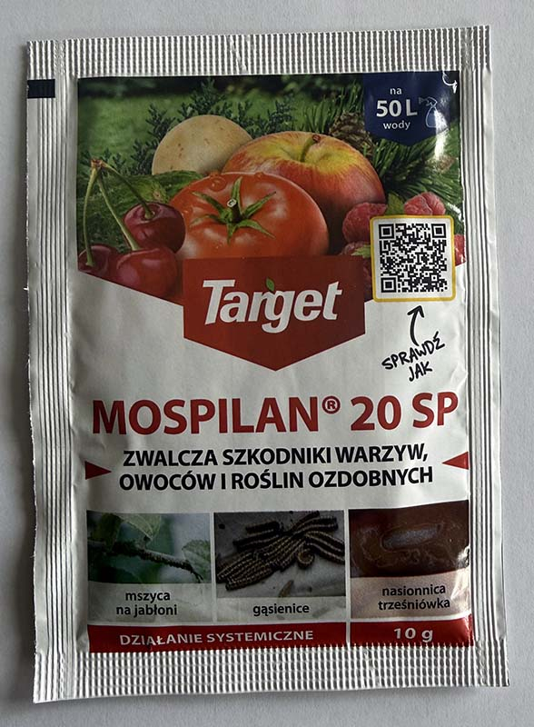 Widok opakowania Mospilan 20 SP marki Target &ndash; skuteczny środek na mszyce