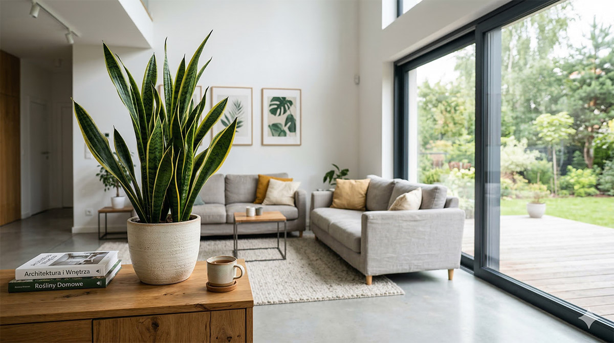 sansewieria w salonie