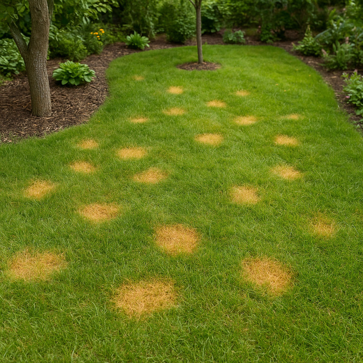 zolte plamy na trawniku